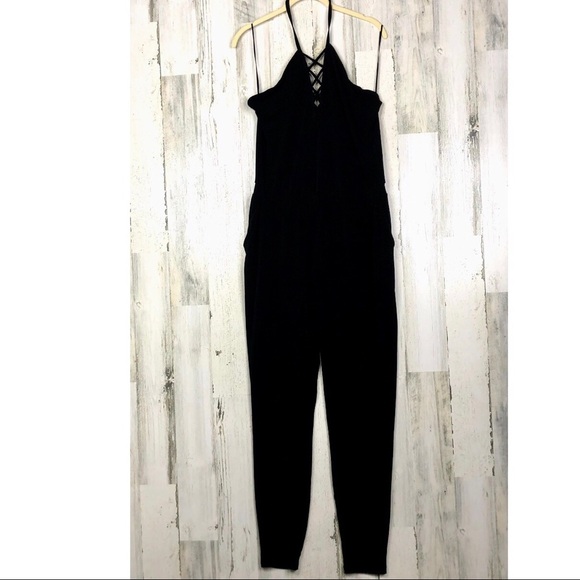Guess Black Lattice front Jumpsuit Size Medium - Picture 2 of 4